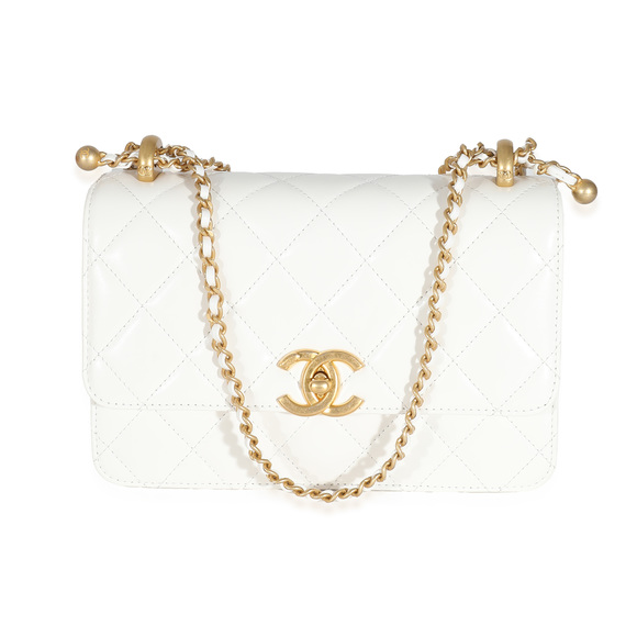 Chanel Handbags - Chanel 24C White Quilted Calfskin Mini Perfect Fit Flap Bag